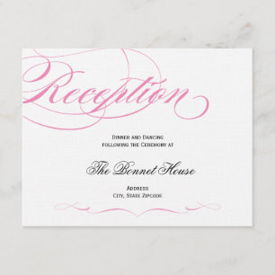 Elegante Schrift Empfangskarte - Rosa Begleitkarte