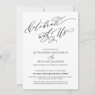 Elegante Schrift Feiern Sie mit uns Empfang Einladung