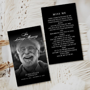 Elegante Schrift & Foto Gedenk- Gebetskarte