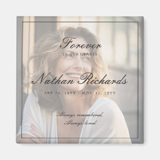 Elegante Schrift Foto-Gedenkfeier des Lebens Magnet