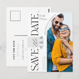 Elegante Schrift Foto-Tor-Hochzeit Save The Date Postkarte