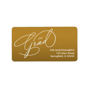 Elegante Schrift Gold Abschluss Rücksendeadresse Adressaufkleber