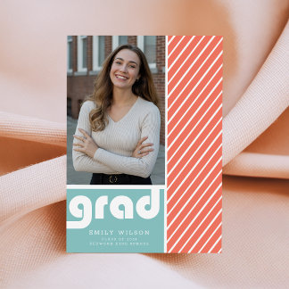 Elegante Schrift Graduiert Einfaches Foto Abschlus Dankeskarte