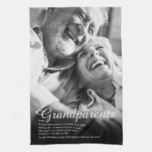 Elegante Schrift Großeltern Spaß Definition Foto Geschirrtuch