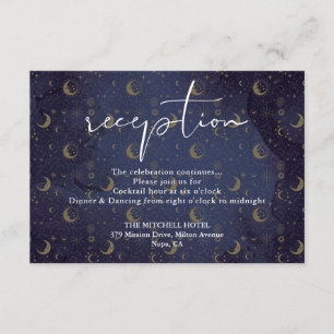 Elegante Schrift Himmelhochzeitsempfang Begleitkarte