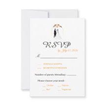 Elegante Schrift Hochzeit RSVP-Karte