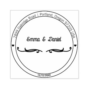 Elegante Schrift Hochzeits-Rücksende-Adresse-Stemp Gummistempel