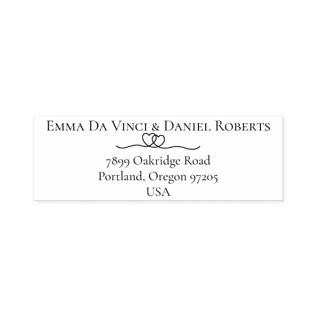 Elegante Schrift Hochzeits-Rücksende-Adresse-Stemp Permastempel (Design)