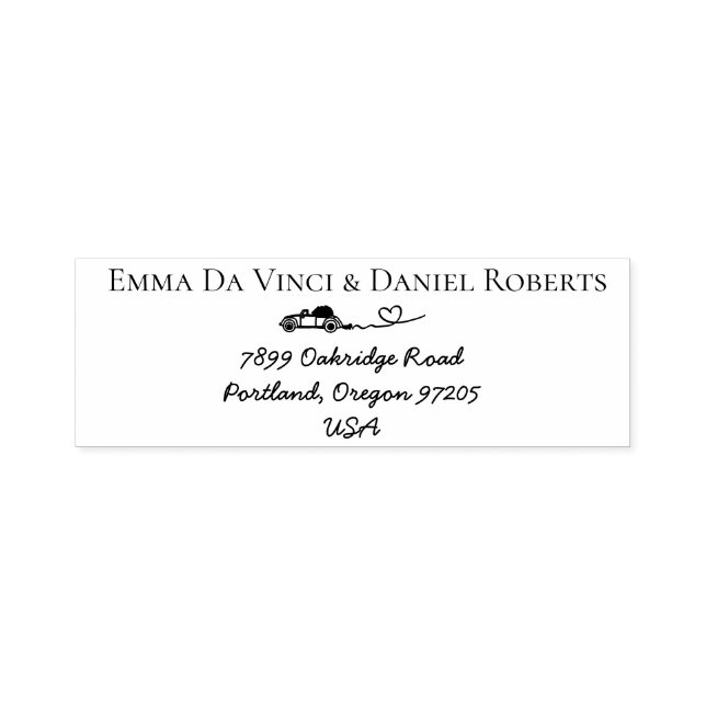 Elegante Schrift Hochzeits-Rücksende-Adresse-Stemp Permastempel (Design)