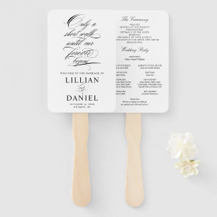 Elegante Schrift Hochzeitsprogramm Handfächer