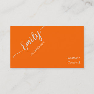elegante Schrift in Neonorange Visitenkarte
