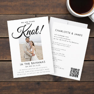 Elegante Schrift Knoten Foto Elopement-Ankündigung Einladung