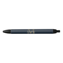 Elegante Schrift Metallisches Marineblau Gold Mono