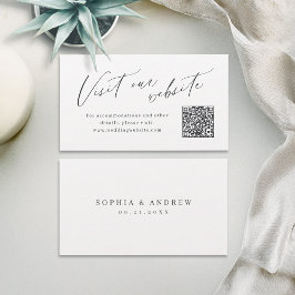 Elegante Schrift minimale QR-Code-Website Einlegek Platzkarte