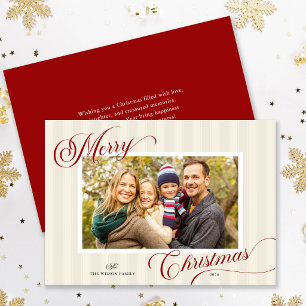 Elegante Schrift Moderne Streifen Foto Weihnachten