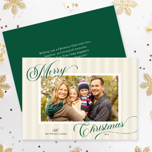 Elegante Schrift Moderne Streifen Foto Weihnachten