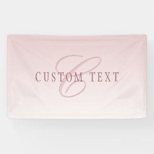 Elegante Schrift & Monogramm Rose Ombre Banner