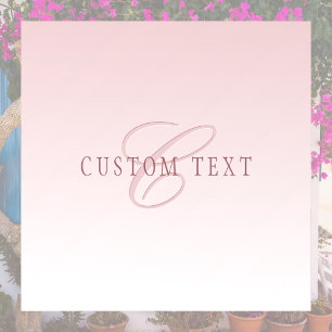 Elegante Schrift & Monogramm   Rose Ombre Fensteraufkleber