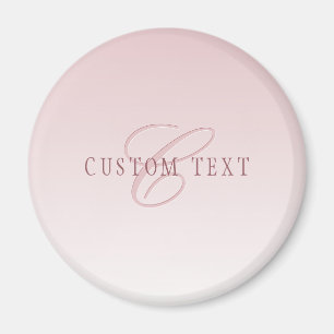 Elegante Schrift & Monogramm Rose Ombre Magnet