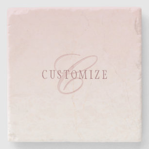 Elegante Schrift & Monogramm   Rose Ombre Steinuntersetzer