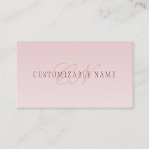 Elegante Schrift & Monogramm   Rose Ombre Visitenkarte