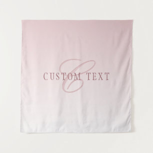 Elegante Schrift & Monogramm Rose Ombre Wandteppich