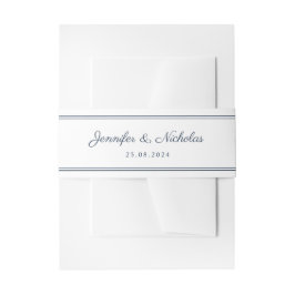 Elegante Schrift Navy Blau Hochzeit Einladungsbanderole
