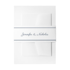 Elegante Schrift Navy Blau Hochzeit Einladungsbanderole