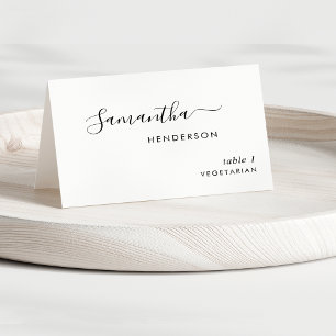 Elegante Schrift personalisierte Hochzeitsplatzkar Tischnummer