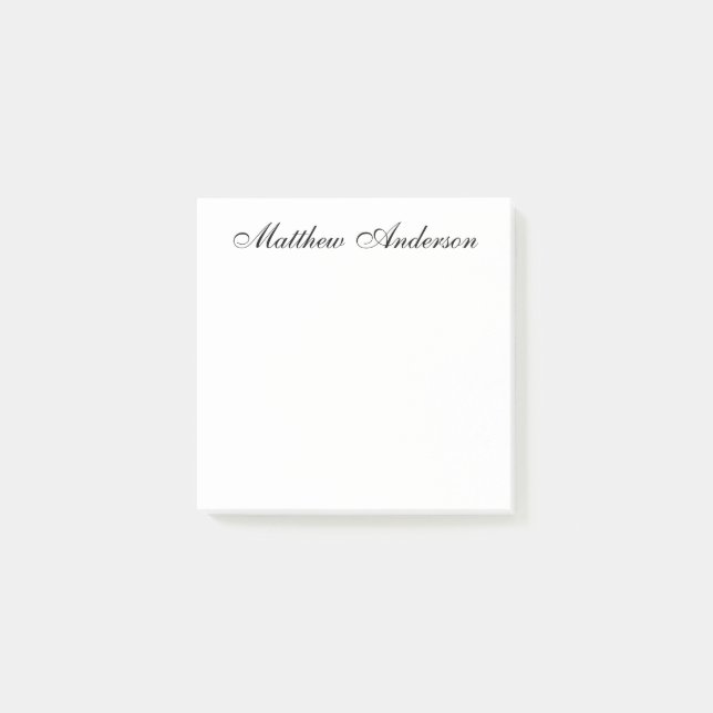 Elegante Schrift Post-it Klebezettel (Vorderseite)