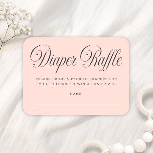 Elegante Schrift Rosa Mädchen Baby Shower Windel-R Begleitkarte