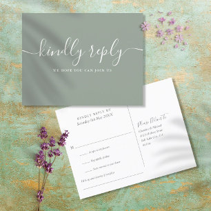 Elegante Schrift-Sage-Song-Anfrage-RSVP-Postkarte Einladungspostkarte