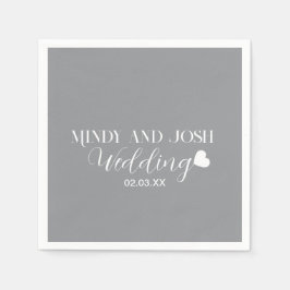 Elegante Schrift schwebendes Herz Serviette