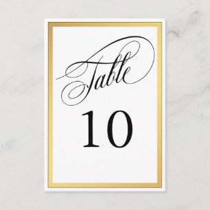 Elegante Schrift-Tischnummern mit Schnörkeln Einladung