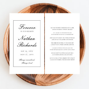 Elegante Schrift Trauer-Gedenk-Gebetskarte