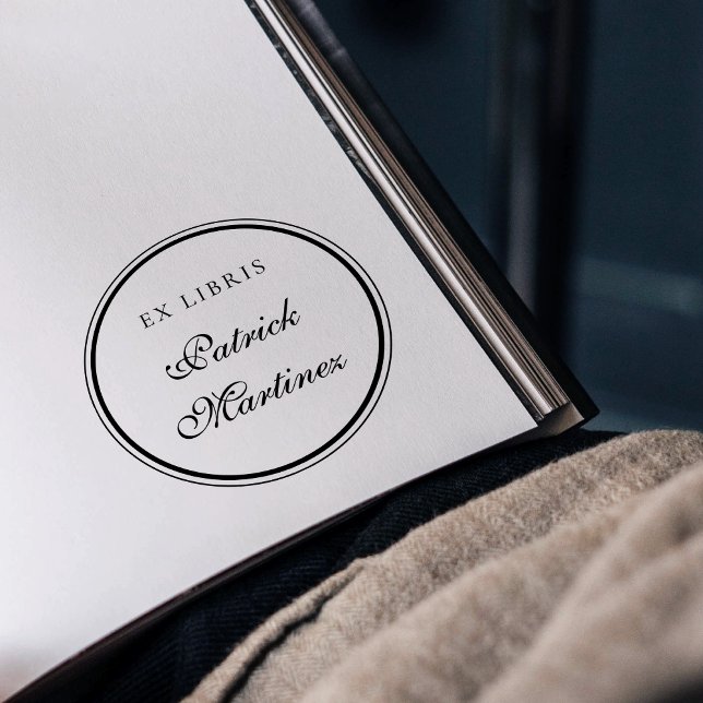 Elegante Schrift-Typografie Ex Libris Benutzerdefi Permastempel (Von Creator hochgeladen)