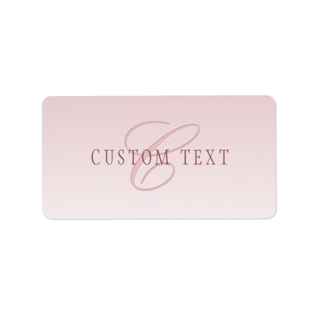 Elegante Schrift und Monogramm | Rose Ombre Adressaufkleber (Vorne)