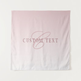 Elegante Schrift und Monogramm | Rose Ombre Wandteppich