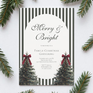 Elegante Schrift Wasserfarbe Schleife Weihnachtsfe Einladung