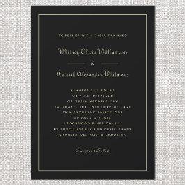 Elegante Schriftart Klassisch Schwarz Gold Formell Einladung