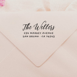 Elegante Schriftfamilienname & Typografie Adresse Gummistempel