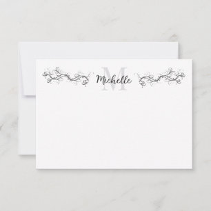 Elegante Schriftrolle personalisiert vintage Damas Mitteilungskarte