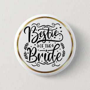 Elegante Schriftzug - Beste Freundin der Braut Gol Button