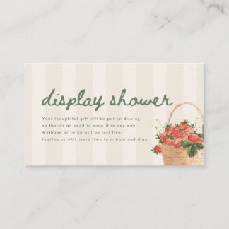 Elegante Schriftzug Display Shower Gestreifte Baby Begleitkarte
