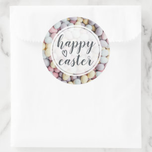 Elegante Schriftzug Frohe Ostern Eier Runder Aufkleber