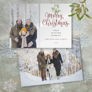 Elegante Schriftzug Frohe Weihnachten Mistelzweig 