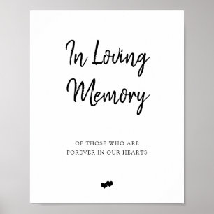 Elegante Schriftzug-Hochzeitstafel 'In Loving Memo Poster