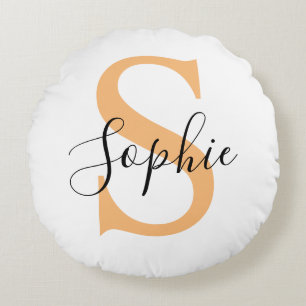 Elegante Schriftzug individuell personalisiertes G Rundes Kissen