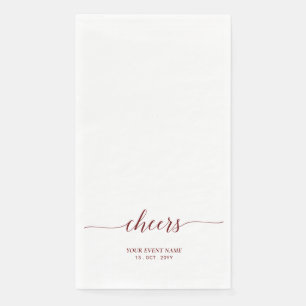 Elegante Schriftzug-Partydekoration in Marine-Rot Serviette