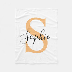 Elegante Schriftzug Personalisiertes Geschenk mit Fleecedecke